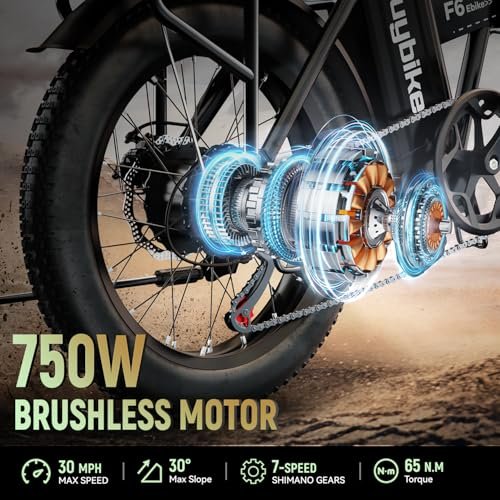 Foldable Electric Bike for Adults, 30+MPH, 48V 20Ah Removable Lithium Battery up to 80Miles, 20″ Fat Tire 1000W Peak Dirt Ebike Adult Electric Bicycle for City Commute Beach Mountain E Bike - Image 4