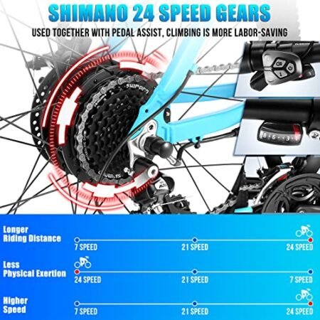 ANCHEER 350W Electric Bike 27.5” Adults Electric Commuter Bike/Electric Mountain Bike, 48V Class 2 Ebike with 10.4Ah Battery, LCD Display, 21/24 Speed Gears