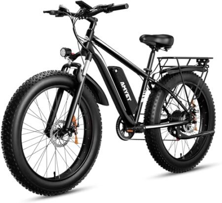 EB26 Electric Bike for Adults Peak 1500W Electric Bicycle 48V 15AH (720WH) Battery Electric Bike 26″ Fat Tire Mountain 28mph 7 Speed Gears Dual Shock Absorber Electric Bike