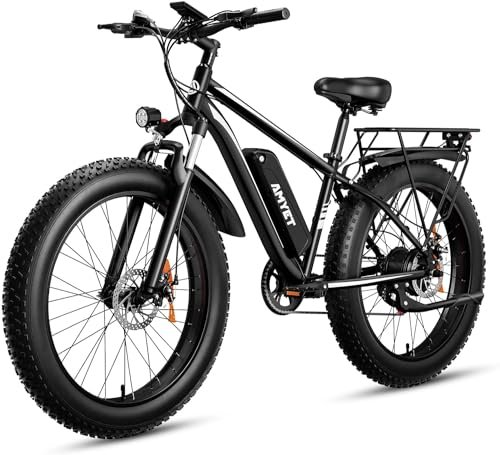 EB26 Electric Bike for Adults Peak 1500W Electric Bicycle 48V 15AH (720WH) Battery Electric Bike 26″ Fat Tire Mountain 28mph 7 Speed Gears Dual Shock Absorber Electric Bike