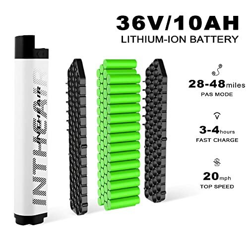 Electric Bike for Adults, 26″ ebike Certified by UL, Rohs TüV, 7 Speed Gears, with 350W Motor, 20MPH Electric Bicycle, Snow Beach Mountain E-Bike (LCD-WhiteGreen) - Image 3