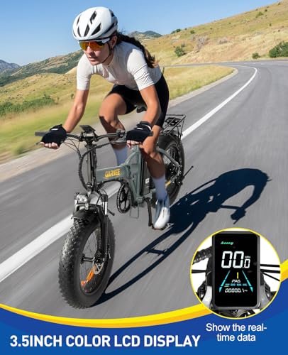 Electric Bike for Adults, 750W Folding Electric Bike, 20″ x 4.0 Fat Tire All-Terrain, 48V 15AH Removable Battery for Electric Bike with 7 Speed for Adults with Rear Rack - Image 5