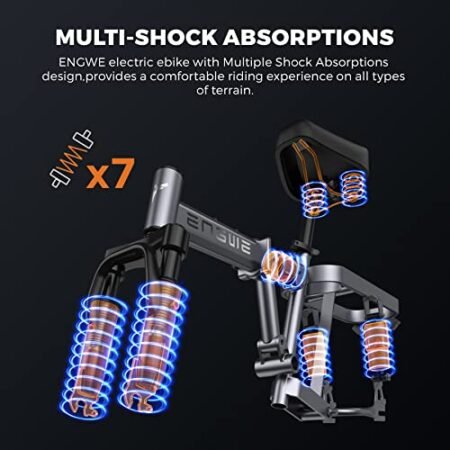 ENGWE Folding Electric Bike for Adults Teens, 14″ Fat Tire City Commuter Ebike, Mini Electric Bicycle with 350W (Peak 600W) Motor 48V 10AH Removable Battery Max 20MPH 37Miles