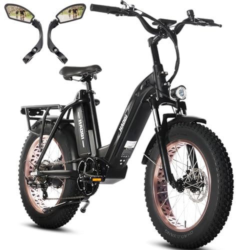 HAOQI Antelope Black Electric Bike for Adults 48V 25AH Removable Dual Lithium Battery, 750W Motor, 20″ x 4.0 Fat Tire Step-Thru Ebike up to 28MPH, 7-Speed - Image 5