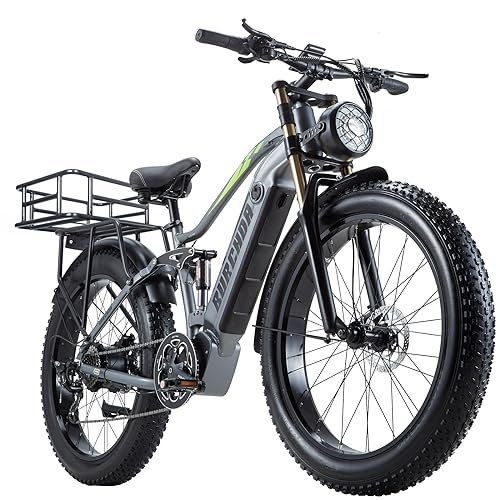 Electric Bike for Adults 1000W 30MPH Ebike – 48V 20AH Electric Bicycle Dirt Mountain Bike Motor, Long Range e-Bike (Rx80 1000w 48v 20ah Gray) - Image 5