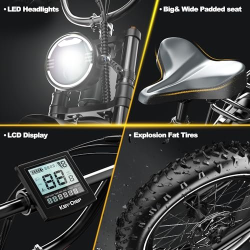 Folding Electric Bike for Adults,1500W Motor(Peak 2000W),35MPH 100Mile,48V 25Ah Battery,20″ x 4.0 Fat Tire Foldable Electric Bicycle,Electric Mountain E-Bike,Hydraulic Disc Brake E-Bike