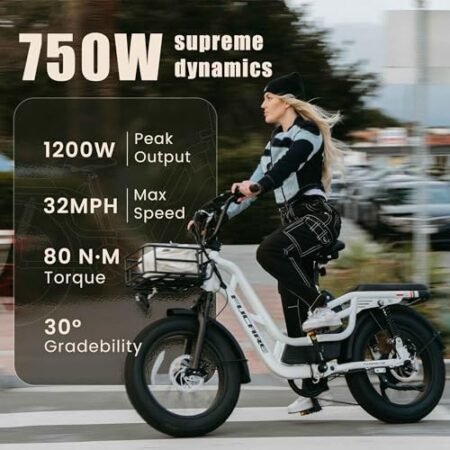 Fucare Libra 1200W Peak Electric Bike for Adults 32MPH 48V 20Ah (Rated 19.2AH) LG Battery EBike, Full Suspension 20″×4.0″ Fat Tire 750w Electric Bicycles