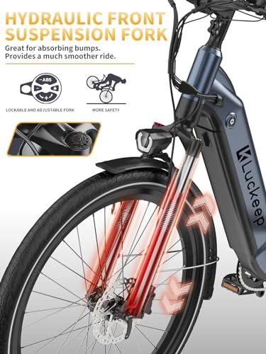 Electric Bike for Adults 1300W Peak Motor 48V 20AH SAMSUNG Battery 32MPH 80Miles Range 27.5” Step-Thru Ebike with Torque Sensor, Anti-Theft Alarm, Hydraulic Brake, UL 2849 Certified Electric Bicycle - Image 6