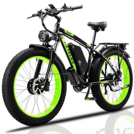 2000w Dual Motor Ebike for Adults Electric Bike for Adults 26inches Fat Tire Electric Mountain Bike 48v 23ah Removable Battery Max Speed 34mph 62 Miles Long Range 21-Speed Mens