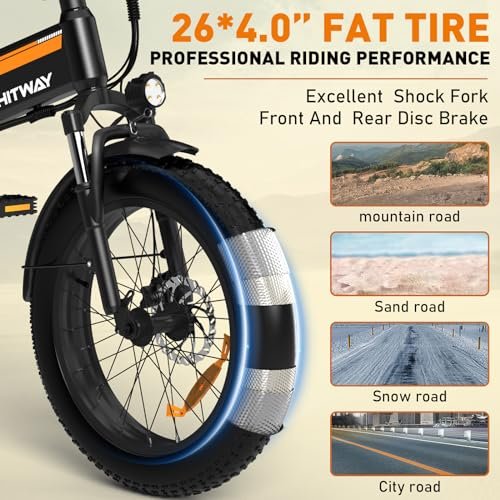 Electric Bike for Adults 20″ x4.0 Fat Tire Electric Bicycle with 750W Motor, Foldable Ebkie with 48V 12AH Removable Battery E Bike Long Range 20-55mile with 7 Gears, UL2849 Certified - Image 4