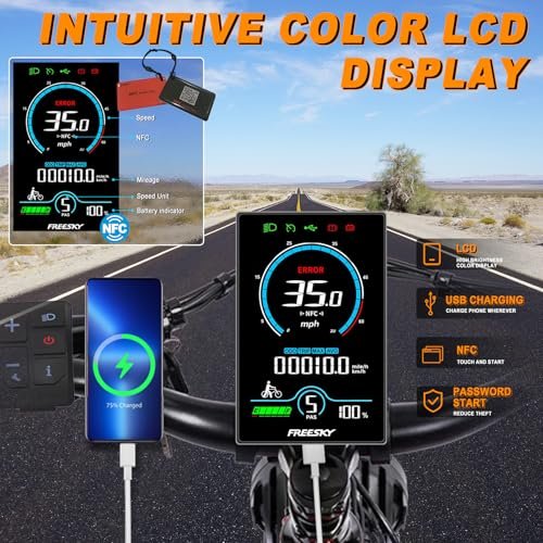 FREESKY Electric Bike for Adults 1600W Power Motor 48V 20 AH Ebike, Step-Thru Ebike up to 35MPH & 90Miles Max Range, 26” Fat Tire Full Suspension Electric Bicycle for Man/Women - Image 6