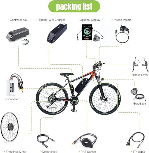 BAFANG 48V 500W Front Hub Motor Electric Bike Conversion Kit for 700C Wheel Drive Engine with Display with Battery (DM03,Rear Battery 48V 17.5Ah) - Image 6
