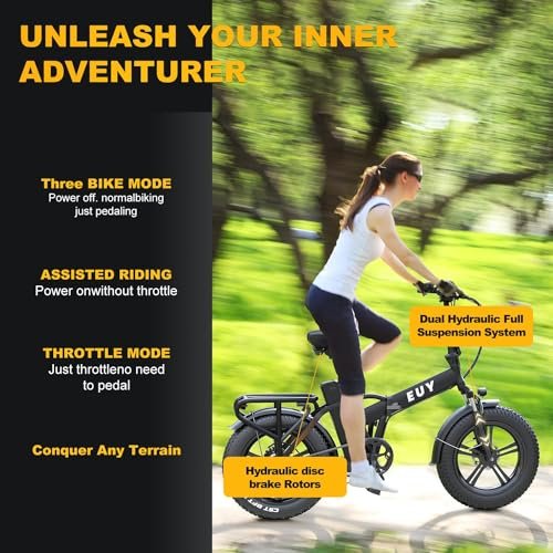 Folding Electric Bike for Adults, 1000W Motor(1500W Peak),30MPH, 60Mile,48V 20AH Battery,20″ Fat Tire Foldable Electric Bicycle,Commuter Beach Snow E-Bikes,7-Speed - Image 3