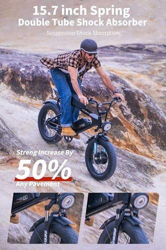 Electric Bike for Adults 2000W Dual Brushless Motor 960Wh 48V 20Ah Removable Battery Mountain Ebike, 28MPH Electric Bikes, 20″ x4.0 Fat Tire Electric Bicycle - Image 5