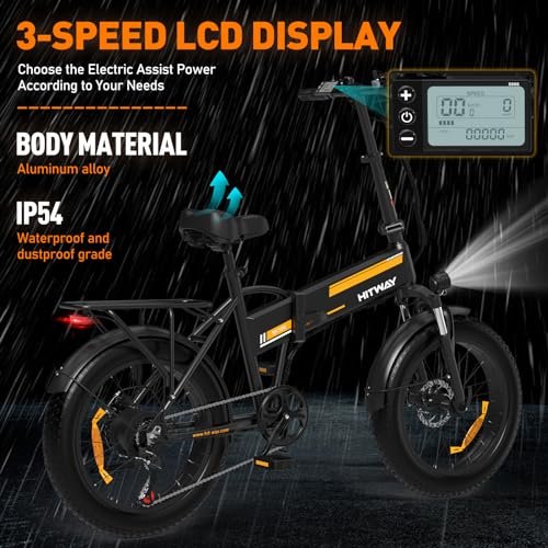 Electric Bike for Adults 20″ x4.0 Fat Tire Electric Bicycle with 750W Motor, Foldable Ebkie with 48V 12AH Removable Battery E Bike Long Range 20-55mile with 7 Gears, UL2849 Certified - Image 5