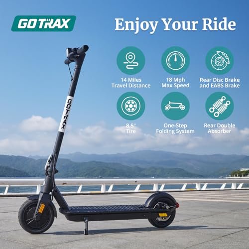 Gotrax Adults Electric Scooter, 8.5″ Pneumatic Tire, Max 14/16 Mile Range, Max 15.5/18 mph Speed ​​Power by 250/300W Motor, with Cruise Control Foldable Electric Scooter for Adult