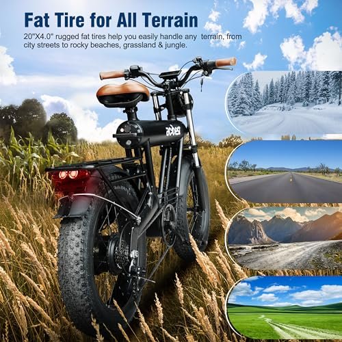 Electric Bike for Adults – 1300W 20″ Fat Tires EBike, 960Wh Removable Battery Bicycle, with Dual Suspension & Hydraulic Brakes Motorcycle, 7-Speed, 32MPH, Pioneer - Image 5