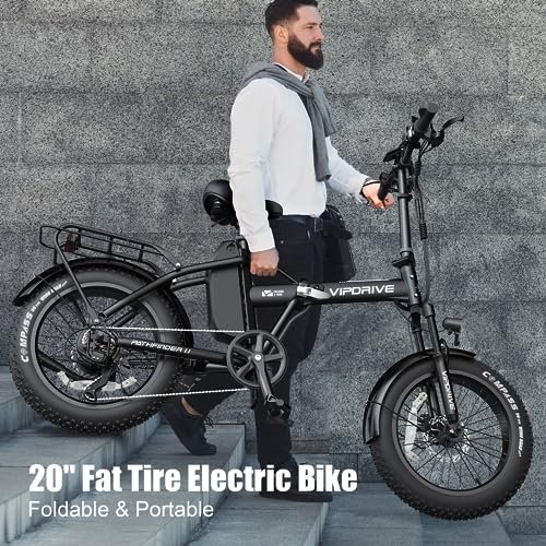Electric Bike 20″ 750W Peak Power Folding Fat Tire Electric Bike with 48V 13Ah Removable Battery 20MPH Adult Ebike, 7-Speed Electric Bicycle, 50miles Range Commute E-Bike, LCD Display - Image 3