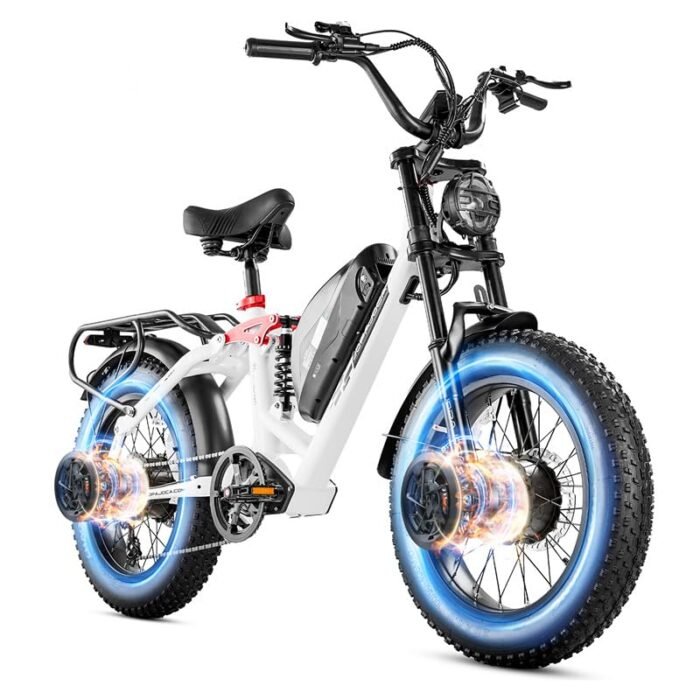 eAhora Luna/Luna II Dual Motor Electric Bike for Adults,Peak 1500W 33MPH Ebike with Removable 48V 15Ah/20Ah Battery,Full Suspension Ebikes Dual Hydraulic Disc Brake E Bike - Image 5