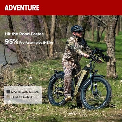E-Scout PRO, 750W Peak 1000W Electric Bike Adults, 80Miles Motor Ebike, 48V 20Ah Battery, 26” Fat Tire 28MPH Bicycle for Snow Beach Mountain Off Road Commuter - Image 3
