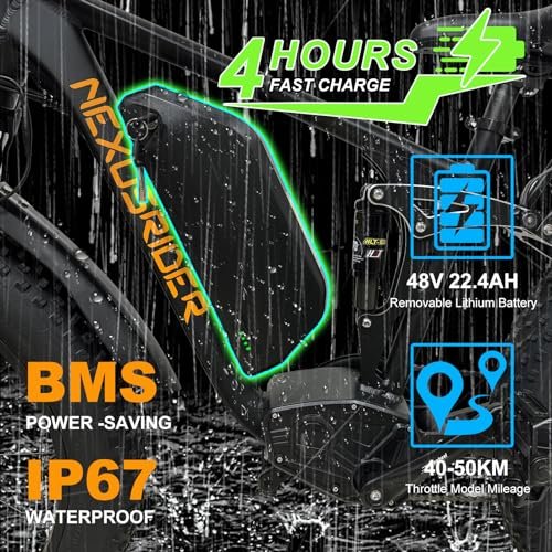 Electric Bike for Adults, NexusRider 2000W Dual Motor 35 MPH 48V 22.4Ah 7 Speed 26″ Fat Tire MTB, Switchable RWD/AWD Ebike, Hydraulic Brakes, Full Suspension - Image 6