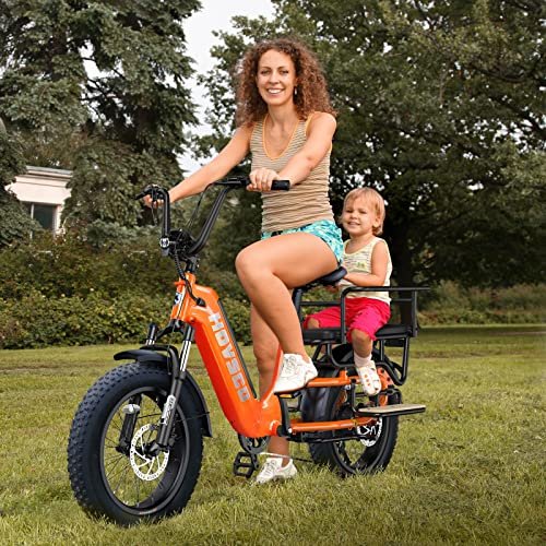 HOVSCO Electric Bike for Adults, 1000W Motor Torque Sensor Ebike 28Mph, 48V 15AH Removable Battery 60Miles Electric Cargo Bike, 20″ Fat Tire Commuter Electric Bicycle, 7-Speed Gear,450lbs Playload
