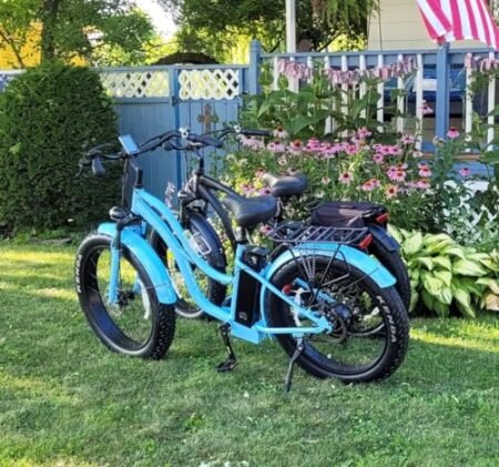 Beach Cruiser E-Bike 1050W Pack Watts Motor 48V/768WH Lithium Battery 26”x4.0 Fat Tire Max Speed 28m/h Step-Thru M5 Larger Size Display 7 Gears for Adults