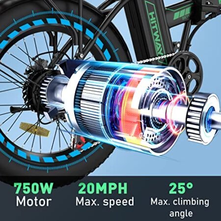 Electric Bike for Adults, 20″ x 4.0 Fat Tire Ebike with 750W Motor, 48V/15Ah Foldable Electric Bicycle, E Bike Long Range for Mountain Beach Snow, 7-Speed, UL2849 Certified