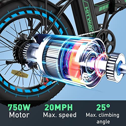 Electric Bike for Adults, 20″ x 4.0 Fat Tire Ebike with 750W Motor, 48V/15Ah Foldable Electric Bicycle, E Bike Long Range for Mountain Beach Snow, 7-Speed, UL2849 Certified