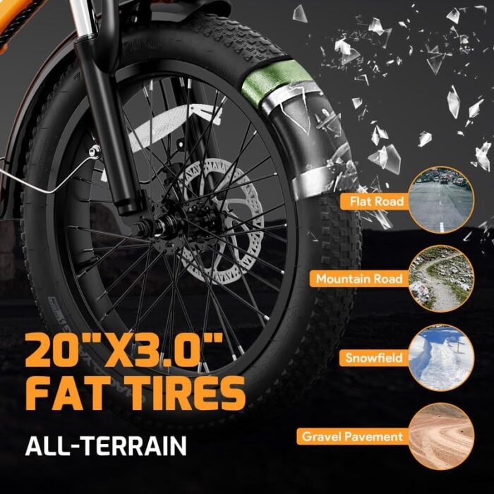 A2 Folding Electric Bike, 20” Fat Tire Electric Bike with 750W Motor, 48V Removable Battery, 28MPH Max Speed, 45 Mile Range, Step-Through Frame and 7-Speed,2PCS