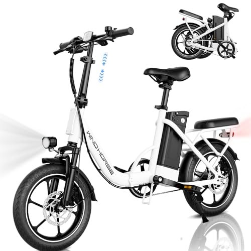 WINDHORSE Electric Bike for Adults, Folding Ebike with 630w Peak Motor, Dual Disc Brake, 35 Miles Range, 25MPH, Suspension, Removable Battery, Electric Bicycle for Commuter - Image 4