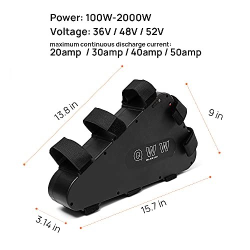 QWW 52V20AH30amp Electric Bicycle Lithium Battery, Output Power 0-2500W