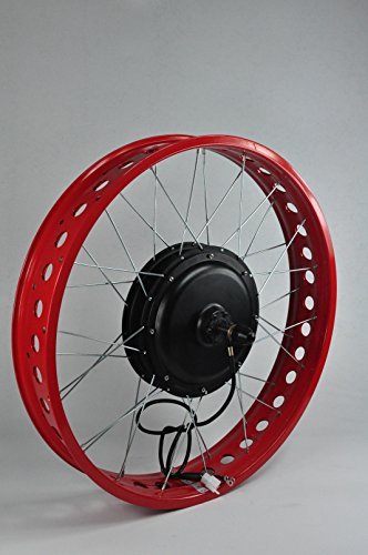 NBpower 48V/52V 1500W Rear Wheel Fat Tire Electric Bike Kit,1500W Fat Brushless Gearless Motor for Electric Beach Bike