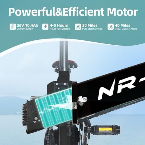 NR-7 20″ Folding Electric Bike for Adults | Lightweight Foldable Electric Bicycle – Weighs Only 45lbs | 500W Brushless Motor | 40+ Mile Range | 21mph Speed – Class 2 Fat TIre Ebike - Image 3