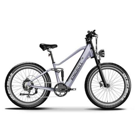 Kingbull Electric Bike, Peak 1000W Motor 48V 17.5Ah Electric Bike for Adults, 28MPH 60Miles Range Commuter Electric Bicycle, 26″x 4.0″ Mountain Bicycle