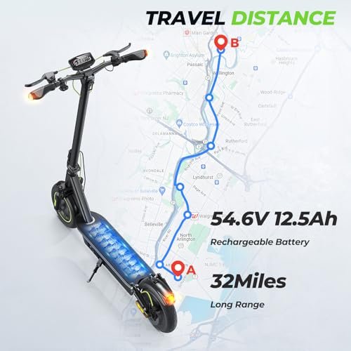 isinwheel Electric Scooter Adults, 28 MPH Top Speed, 800/1000W Motor E-Scooter Up to 32/37 Miles, Dual Shock Absorbers & Turn Signal, Foldable Scooter for Adults - Image 4