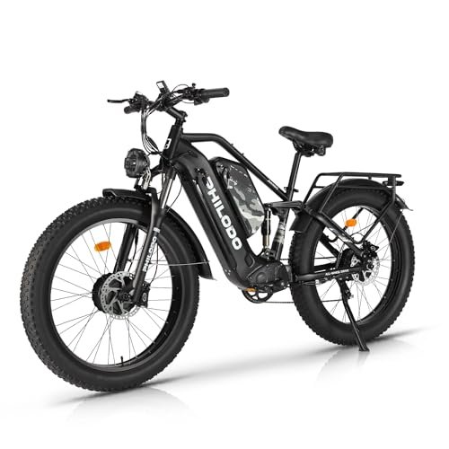 PHILODO Electric Bike for Adults, Dual Motor Fat Tire Ebike 2 * 1000W Dual Battery Electric Bicycles 48V 46AH with Full Suspension Hydraulic Disc Brakes 35MPH - Image 5