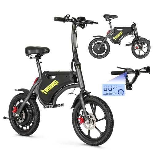 TESORO Folding Electric Bikes for Teens – 16″ Electric Mini Bike, 20MPH Ebike with 450W Motor, 36V Lithium-ion Battery,LCD Display,Dual Suspension,Foldable Electric Bicycle for Adults 13+, UL 2849