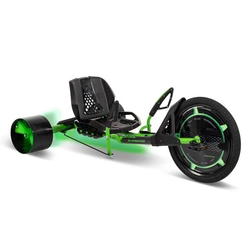 Huffy Green Machine 20 Inch Drift Trike, Sleek Ergonomic Design, Adjustable Seat, Durable Steel Frame, Easy to Operate, Drift Trike for Kids Ages 8+, LED Light Accents, Coaster Brake, Green and Black - Image 6