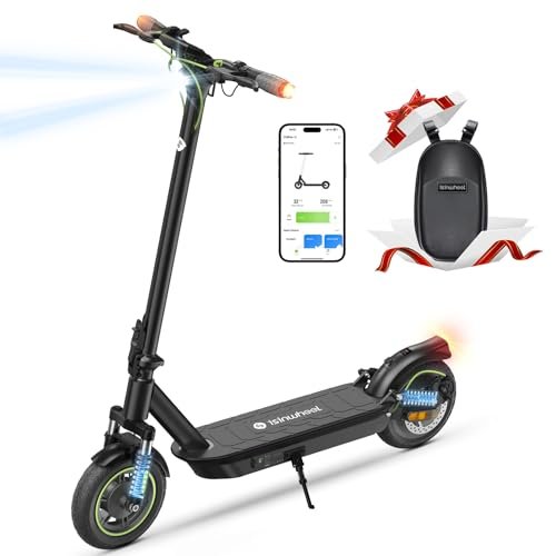 isinwheel Electric Scooter Adults, 28 MPH Top Speed, 800/1000W Motor E-Scooter Up to 32/37 Miles, Dual Shock Absorbers & Turn Signal, Foldable Scooter for Adults