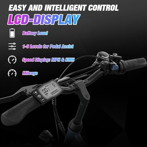 RCB Electric Bike, 500W Electric Bike for Adults, 26″ Ebike Adult Electric Bicycles, 55Miles 20MPH Commuting Electric Mountain Bike, 36V 472Wh Battery, 7-Speed, 26″ Tires and Front Fork Suspension - Image 4