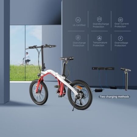 T10 Electric Bike for Adults, 250W 60 Miles Removable 36V Battery Ebike, 20″ UL Certified Electric E Bike with 7-Speed, 2 Riding Modes Adult Electric Bicycles for Commute