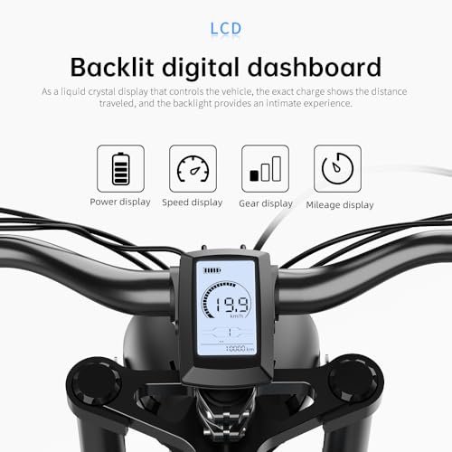 T1 Electric Bike for Adults 48V 15/20AH Lithium Battery 1000W Off Road Snow Urban Commuter Electric Bicycle, 30MPH,Shamano 7-Speed, 20″ Fat Tire Electric Dirt Bike for Adults - Image 5