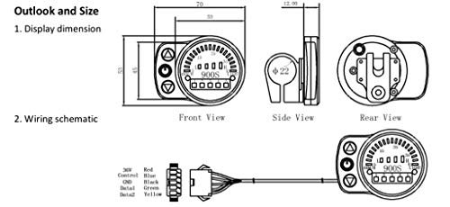 ZYXU Electric Bike Conversion Kit, 36V/48V 350W 16″ 20″ 24″ 26″ 28″ 700C E-Bike Conversion Kit KT-900S Conversion Waterproof Kit Bike Hub Motor Conversion Kit,48v350w/front Wheel,24”