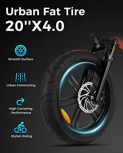 XL 750W Folding Electric Bike,Mobile Phone App Control Ebike, 8-Speeds Ebike for Adults 48V 15AH Removable Hidden Battery City Ebike 20″ 4.0 Fat Tire Commuting Ebike - Image 4