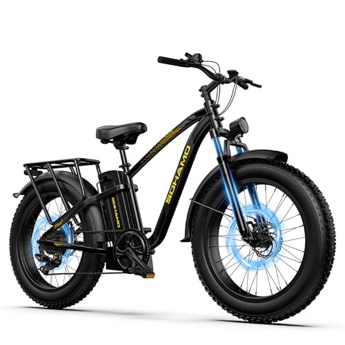 SOHAMO M3 Electric Mountain Bike for Adults, 1500W Peak Motor 30mph Electric Bike, 26″*4″ Fat Tire Ebike w/ 48V 15/20AH Removable Battery, 40/60 Miles 7-Speed Gears E Bike for Dirt Sandy Snow Offroad - Image 3