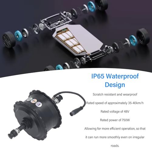 Keenso 48V 750W Electric Bike Hub Motor Aluminum Alloy Waterproof, 85N.M, 35-40km / h Speed, Easy to Maintain and Modify, Wide Compatibility