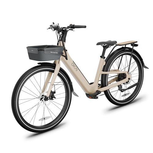 OKAI Stride Electric Bike, 25mph Power by 750W Motor, Removable Battery Up to 40 Miles, 7-Speed Drivetrain, 27.5″ Tire, Electric Bike for Adults with 3 Pedal-Assist Levels, Bicycle for Women & Men