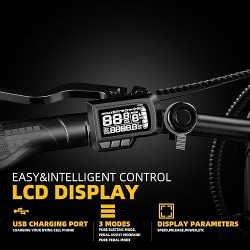 MARS700 Peak 1000W Motor Folding Electric Bike for Adults, 48V 20.8 AH Super Battery Up to 30MPH and 100 Miles, 7-Speed 20″ Fat Tire All Terrain Ebike - Image 4