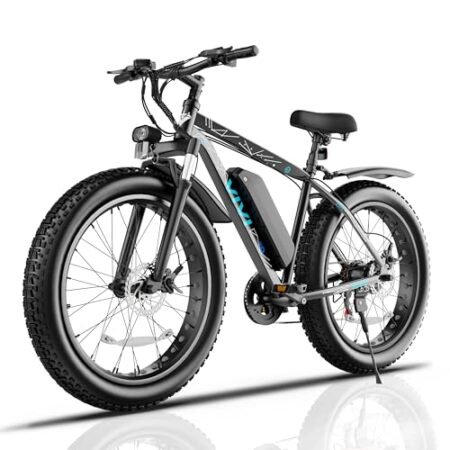 Vivi F26FUL Electric Bike Peak 1000W 26″ x 4.0 Fat Tire Electric Bike with 48V 13Ah Removable Battery, 7Speed, Top 26Mph, Cruise Control, Up to 60 Miles for Commuting, Beach,Snow, UL2849 Certification